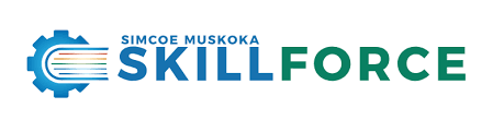 The words Skillforce with the image of a blue cog wheel to the left