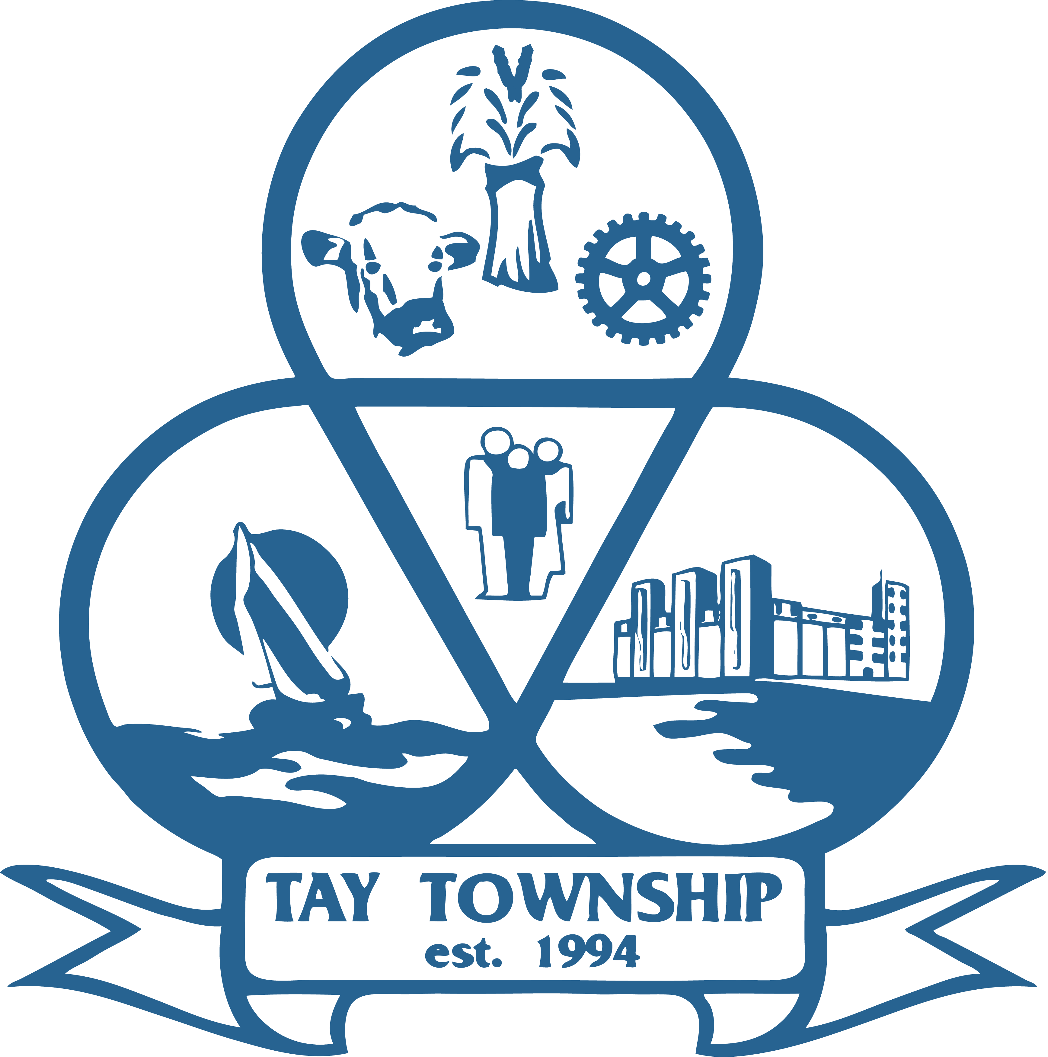 tay township est 1994 with a 4 icons representing the area